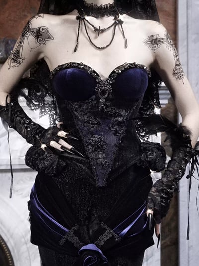 Day of Mourning Gothic Velvet Bustier