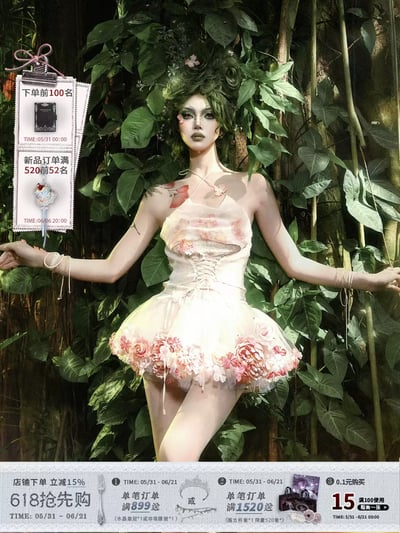 Forest Spirit Faux-Floral Chiffon Camisole