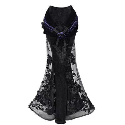 Day of Mourning Beaded Embroidered Mermaid Gown