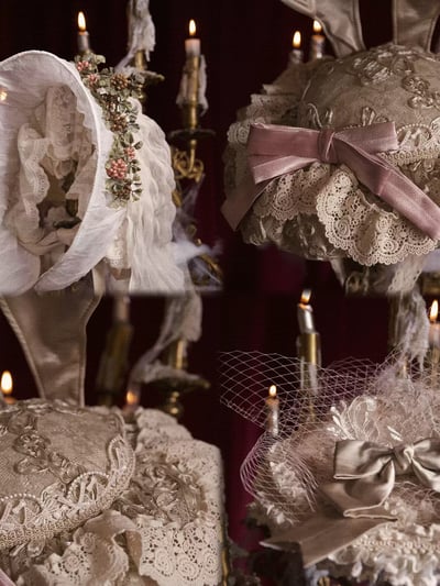 Cupid's Verse Rococo Tulle Wide-Brim Bonnet